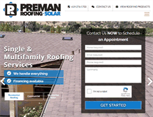 Tablet Screenshot of premanroofing.com